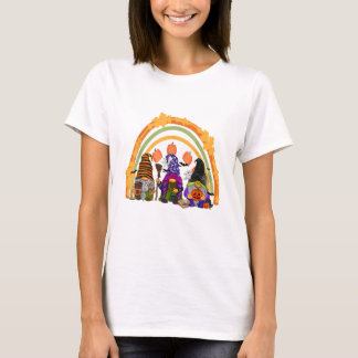 キュートスリーレインボー格言ハッピーハローウィン秋ファ Tシャツ
