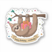 キュートスロおもしろいースハッピーバースデー シール (正面)