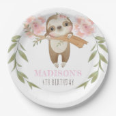 キュートスロスガールパーソナライズされた誕生日 ペーパープレート (正面)