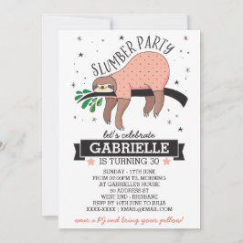 キュートスロッスアダルトスランバーパーティの招待状 招待状