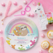 キュートスロッスアートクラフトパーティーレインボー誕生日 ペーパープレート (パーティー)
