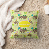 キュートスロッスイエローパタおもしろいーン怠惰引用文フローラ クッション (ブランケット)