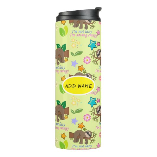 キュートスロッスイエローパタおもしろいーン怠惰引用文フローラ タンブラー (回転左)