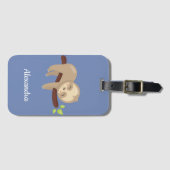 キュートスロッスイラストレーションおもしろいアニマルモノグラム ラゲッジタグ (正面横)