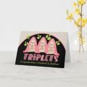 キュートスロッススリーガールズニュートリプレットベビー カード (黄色い花)