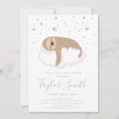 キュートスロッススリープオンクラウドベビーソワー招待状 招待状 (正面)