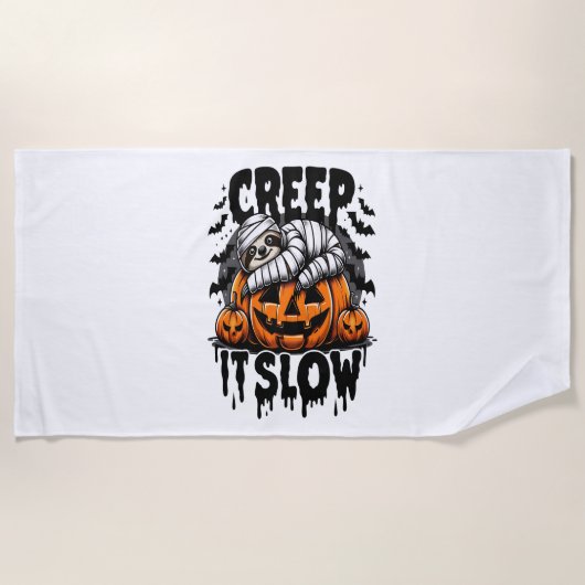 キュートスロッスハッピーハローウィン ビーチタオル (正面)