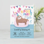 キュートスロッスプールパーティー誕生日招待状 招待状 (スタンド正面)