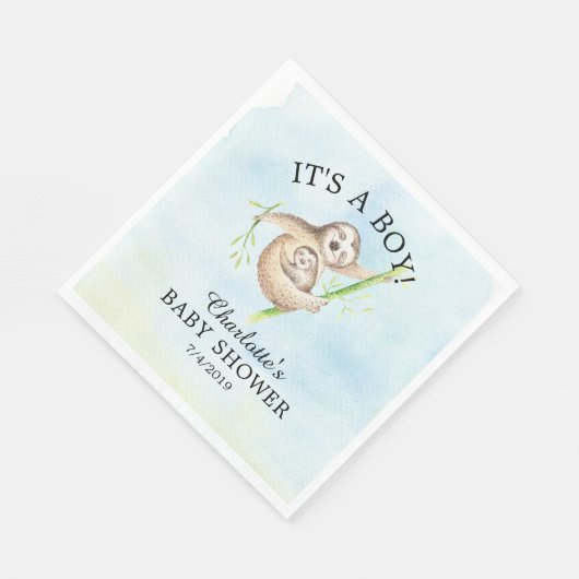 キュートスロッスボーイベビーシャワー紙ナプキンス スタンダードランチョンナプキン (角)