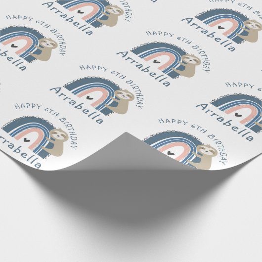 キュートスロッスレインボーガール第6誕生日 ラッピングペーパー (角)