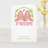 キュートスロッツガールズニューツインベビー カード (黄色い花)