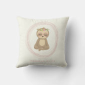 キュートスロッツピンクゼンヨガロータスアートパーソナライズされた クッション (裏面)