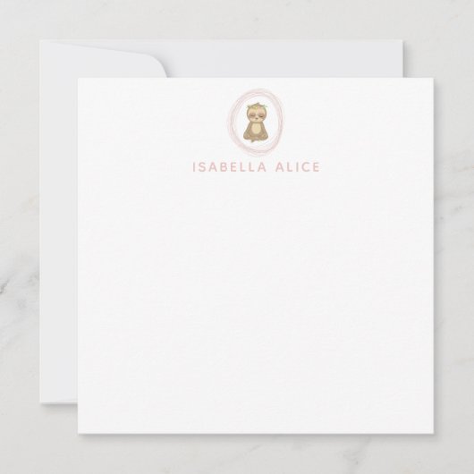 キュートスロッツピンクゼンヨガロータスアートパーソナライズされた サンキューカード (正面)