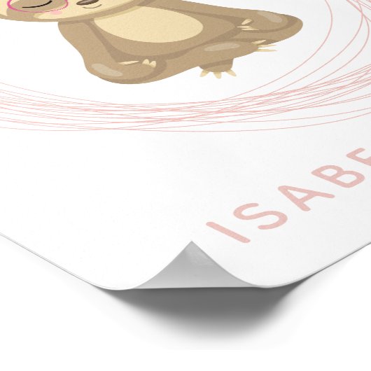 キュートスロッツピンクゼンヨガロータスアートパーソナライズされた ポスター (角)