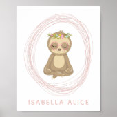 キュートスロッツピンクゼンヨガロータスアートパーソナライズされた ポスター (正面)