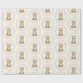 キュートスロッツピンクゼンヨガロータススケッチパターン ラッピングペーパー (フラット)