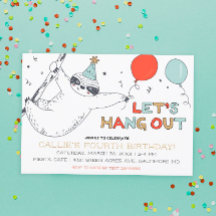 キュートスロッツレッツつるアウト誕生日招待状