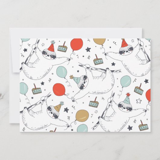 キュートスロッツレッツつるアウト誕生日招待状 招待状 (裏面)