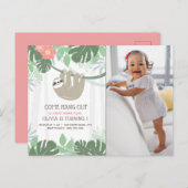 キュートスロットロピカルパーム葉誕生日 ポストカード (正面/裏面)