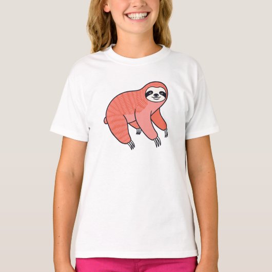 キュートスロースキッズTシャツ – かわいい怠け者アニマルTシャツ Tシャツ (正面)
