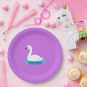 キュートスワンテーマガールベビー ペーパープレート (パーティー)