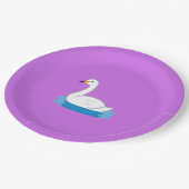 キュートスワンテーマガールベビー ペーパープレート (アングル)