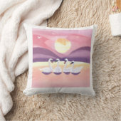 キュートスワンファミリーウォーターカラー装飾用クッション クッション (ブランケット)