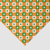 キュートセントパトリックのラッキークローバーグリーンオレンジプレイド 薄葉紙 (詳細)