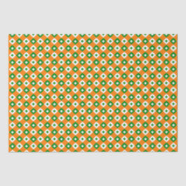 キュートセントパトリックのラッキークローバーグリーンオレンジプレイド 薄葉紙