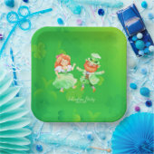 キュートセントパトリックの日アイルランド小妖精や小人踊りジグ ペーパープレート (パーティー)