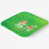 キュートセントパトリックの日アイルランド小妖精や小人踊りジグ ペーパープレート (傾斜あり)