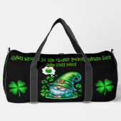 キュートセントパトリックの格言ブラックで眠る | ダッフルバッグ (正面)