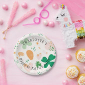 キュートセントパトリックスデイカスタムグリーンクローバー ペーパープレート (パーティー)