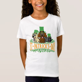 キュートセントパトリックズデイドッグズレプレチョーンハットシャムロック Tシャツ