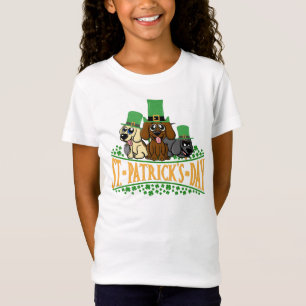 キュートセントパトリックズデイドッグズレプレチョーンハットシャムロック Tシャツ