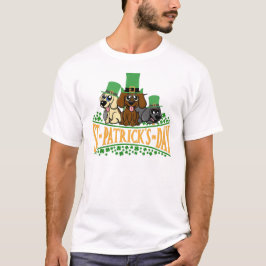 キュートセントパトリックズデイドッグズレプレチョーンハットシャムロック Tシャツ