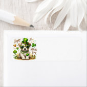 キュートセントパトリックズデイパピー差出人住所ラベル ラベル (インサイチュ)