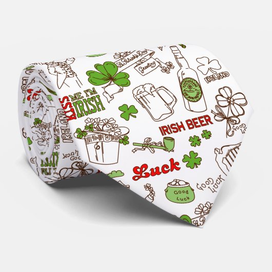 キュートセントパトリック記号イラストレーションドードルスタイル ネクタイ (ロール)