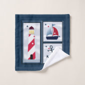 キュートセーリン航海のグデザイン バスタオルセット (ウォッシュタオル)
