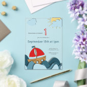 キュートセールボートファースト航海の誕生日 アクリル招待状 (インサイチュ (ウェディング))