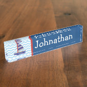 キュートセ航海のイルボートの表パーソナライズされた札 デスクネームプレート (側面)