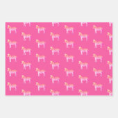 キュートゼカラフルブラアニマルプリントブはっきりしたライトピンク ラッピングペーパーシート (正面2)