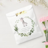 キュートゼブラグリーンリーフリース任意の年誕生日 フェイバーバッグ (封をした状態)