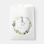 キュートゼブラグリーンリーフリース任意の年誕生日 フェイバーバッグ (正面)