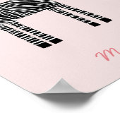 キュートゼブラネーム赤面ピンク ポスター (角)