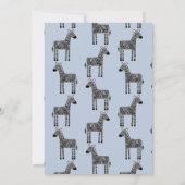 キュートゼブラブルーベビーシャワー招待状 招待状 (裏面)