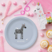 キュートゼブラブルーボーイパーティー ペーパープレート (パーティー)