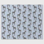 キュートゼブラブルーラッピング紙 ラッピングペーパー (フラット)