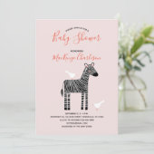 キュートゼブラベビーシャワー招待状 招待状 (スタンド正面)