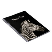 キュートゼブラポートレートオンブラックネームパーソナライズされた ノートブック (右側)